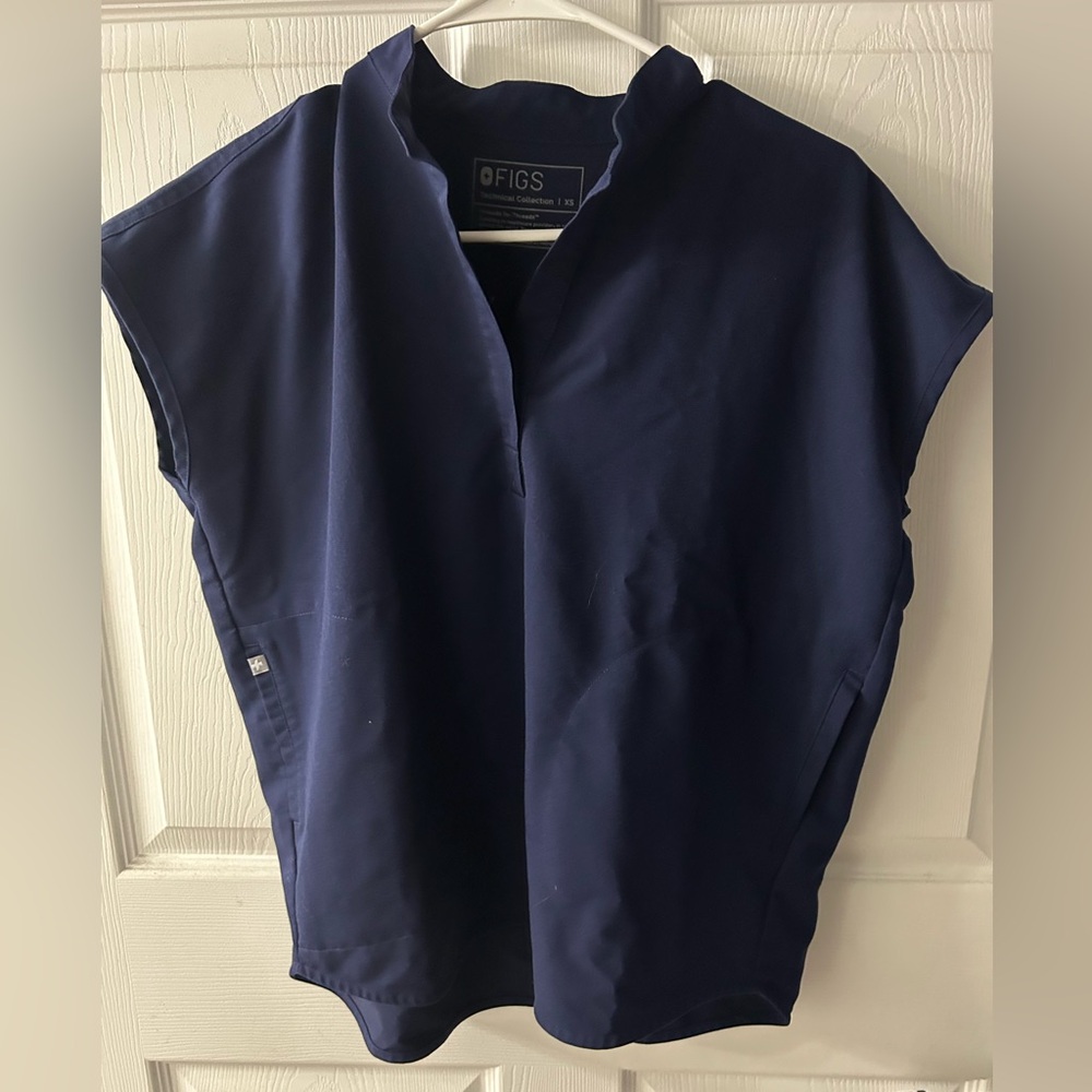 FIGS Navy Rafaela Oversized Scrub Top